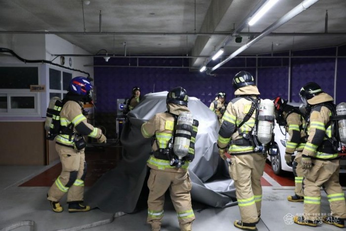 260324-5지하주차장 전기차화재 소방훈련..jpg