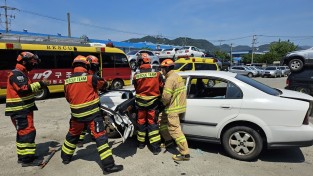 성산소방서, 교통사고 구조역량 강화 훈련 시행