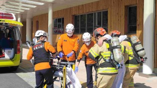 마산소방서, 병원 민·관 합동 소방훈련 실시