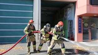 성산소방서, 화재 대응능력 2급 실기시험 대비 구슬땀