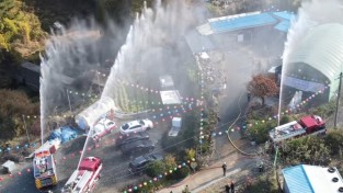 성산소방서, 사찰‘무위사’ 합동 소방 훈련 시행