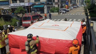 성산소방서, 상남상업지구 현장적응 소방훈련