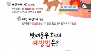 의창소방서, 반려동물로 인한 전기화재 주의 당부