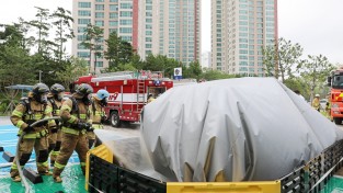 마산소방서, 전기차 화재진압 순회 교육·훈련