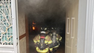 창원소방본부, 자산동 재개발지역 실제 화재 훈련 시행