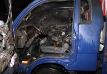 마산소방서, 담배꽁초 부주의로 인한 트럭 화재 진압