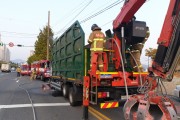 마산소방서, 재활용 수거차 적재함 화재 진압