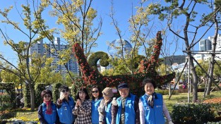 국화 향기 속에 피어난 미소