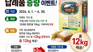 안동시, 고향사랑기부제 답례품 증량 이벤트 실시