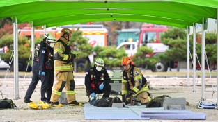 영주시 지진·가스폭발·산불까지 3중 재난…영주시, 150여 명 합동훈련