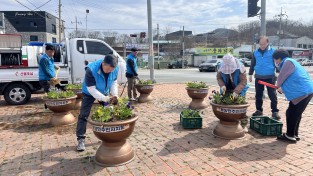 의성군 봉양면 주민자치회, 봄꽃 식재로 거리 환경 정비