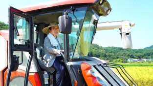 울진군, 올해 관내 첫 벼 수확 시작