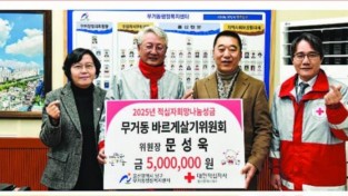 무거동 바르게살기 문성욱 위원장 적십자 희망나눔성금 전달