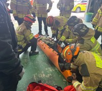 경남소방본부,  펌프차구조대원 구조 대응 역량 강화 훈련 시행