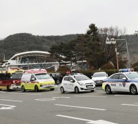 마산소방서, 유관기관 합동 ‘소방차 길 터주기’국민참여 훈련 실시